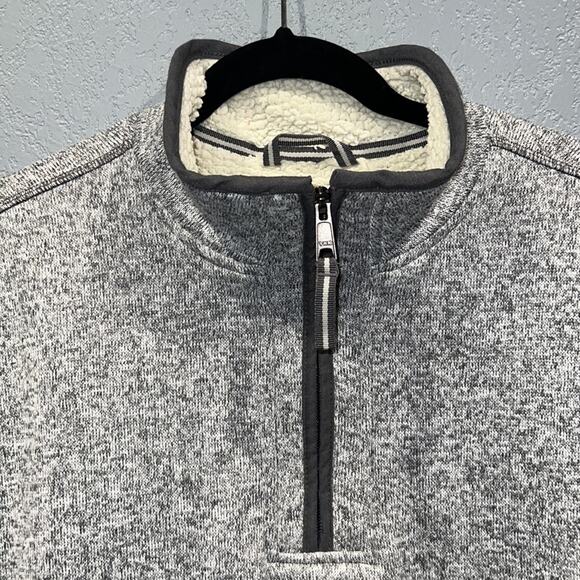 Orvis Men's Sherpa-Lined 1/4-Zip Pullover Sweater Heather Gray Size M - Picture 10 of 11